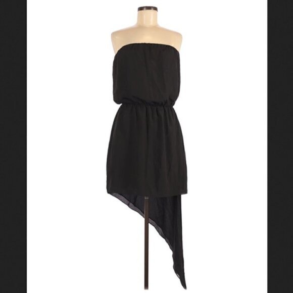 BCBGeneration Dress M NWT Asymmetrical Hem Strapless Black LBD Cocktail Event - Picture 3 of 7